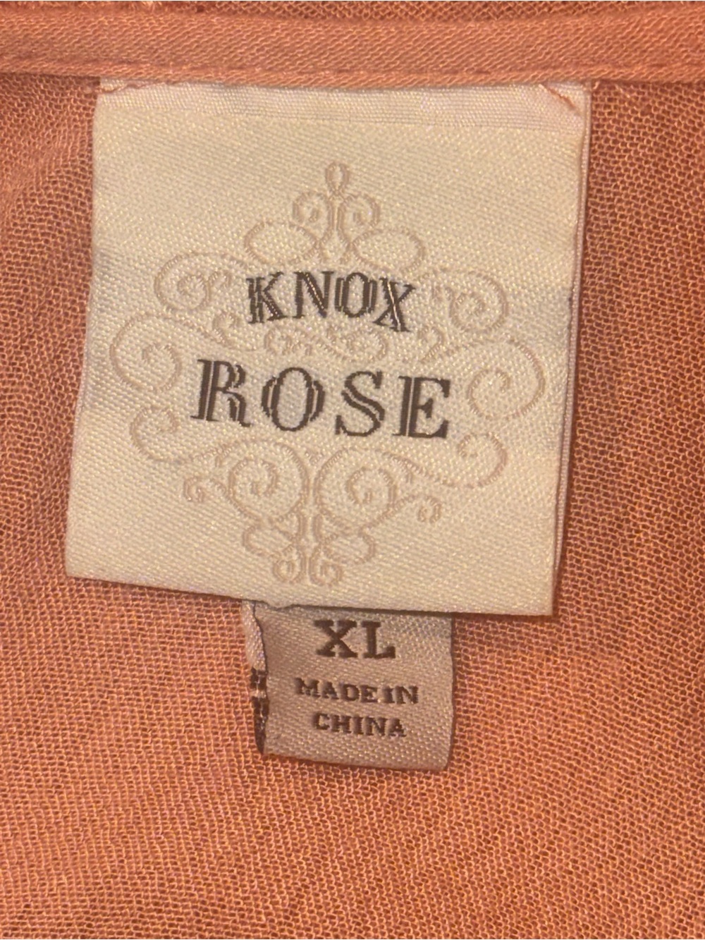 Knox Rose Peach Long-Sleeve Embroidered Boho Tunic Dress - Picture 11 of 12